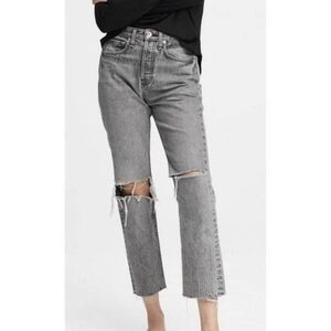 Rag & Bone Maya High-Rise Zeus Slim Fit Ankle Dark Grey